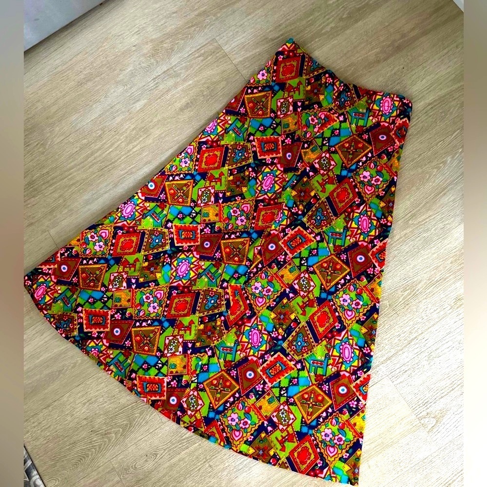 1960s Psychedelic Print Maxi Skirt - Picture 7 of 7